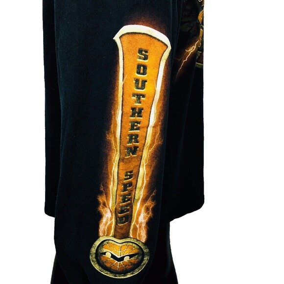 Charlotte Speedway Motor Racing Moto Biker Flames Cross Southern Speed LS Shirt - Picture 3 of 9